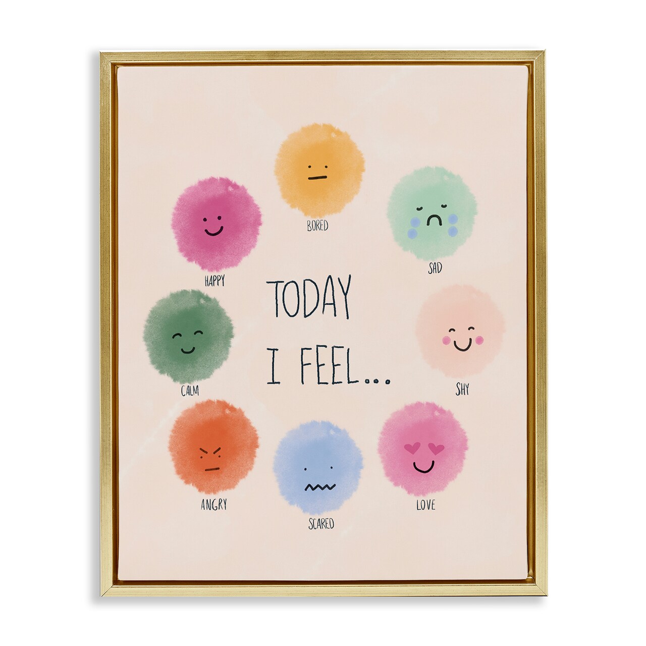 Stupell Industries Educational Wheel of Emotions Floating Frame Design by Chen Alyesh